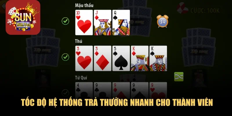 Tốc độ hệ thống trả thưởng nhanh cho thành viên