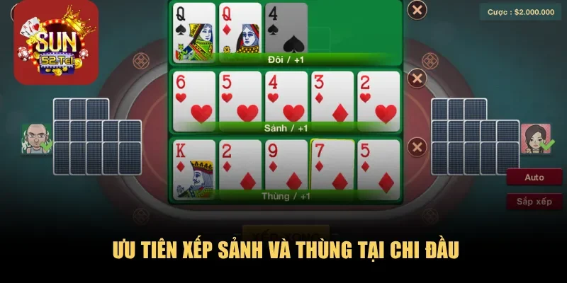 Ưu tiên xếp sảnh và thùng tại chi đầu
